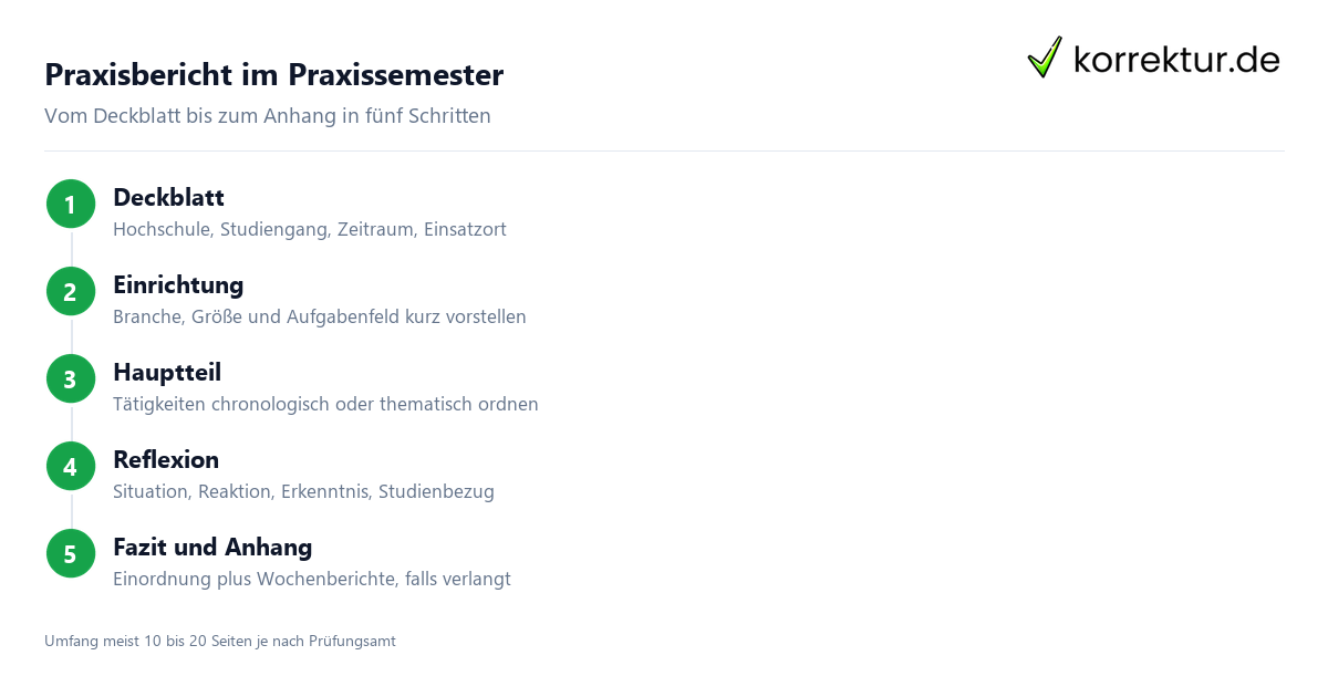 Praxisbericht im Praxissemester Praxissemester Praxisbericht Aufbau in fünf Schritten