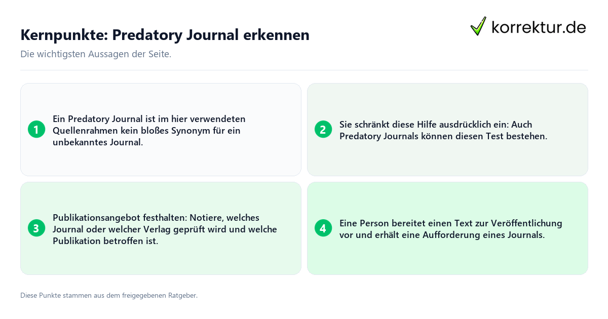 Konkrete Kernpunkte zu Predatory Journal erkennen