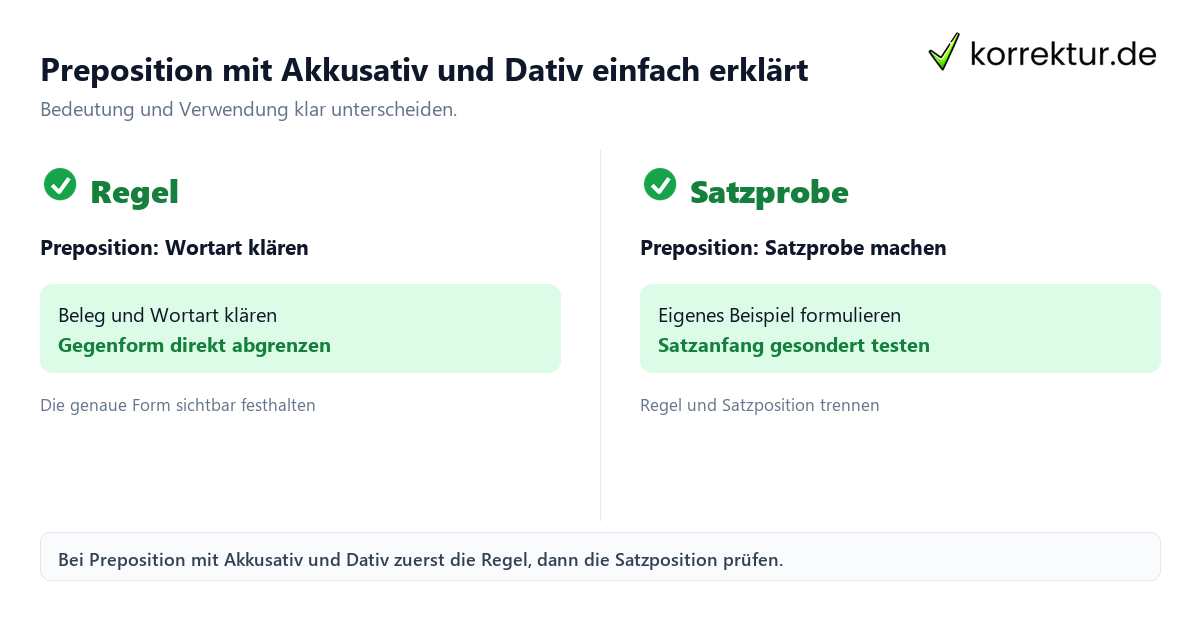 Preposition mit Akkusativ und Dativ einfach erklärt Preposition mit Akkusativ und Dativ einfach erklärt mit Bedeutung und passender Verwendung im Vergleich
