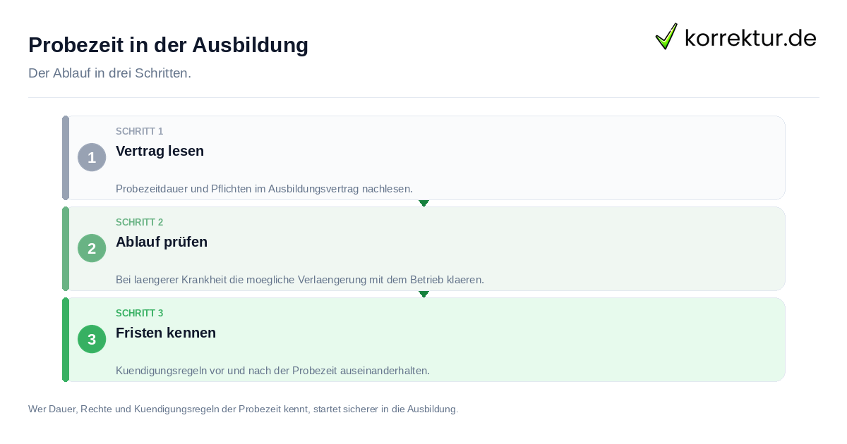 Probezeit in der Ausbildung Probezeit in der Ausbildung: der Ablauf in drei Schritten