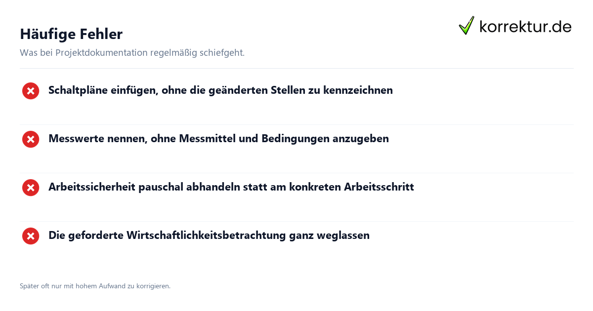 Projektdokumentation im Beruf Mechatroniker erstellen: häufige Fehler