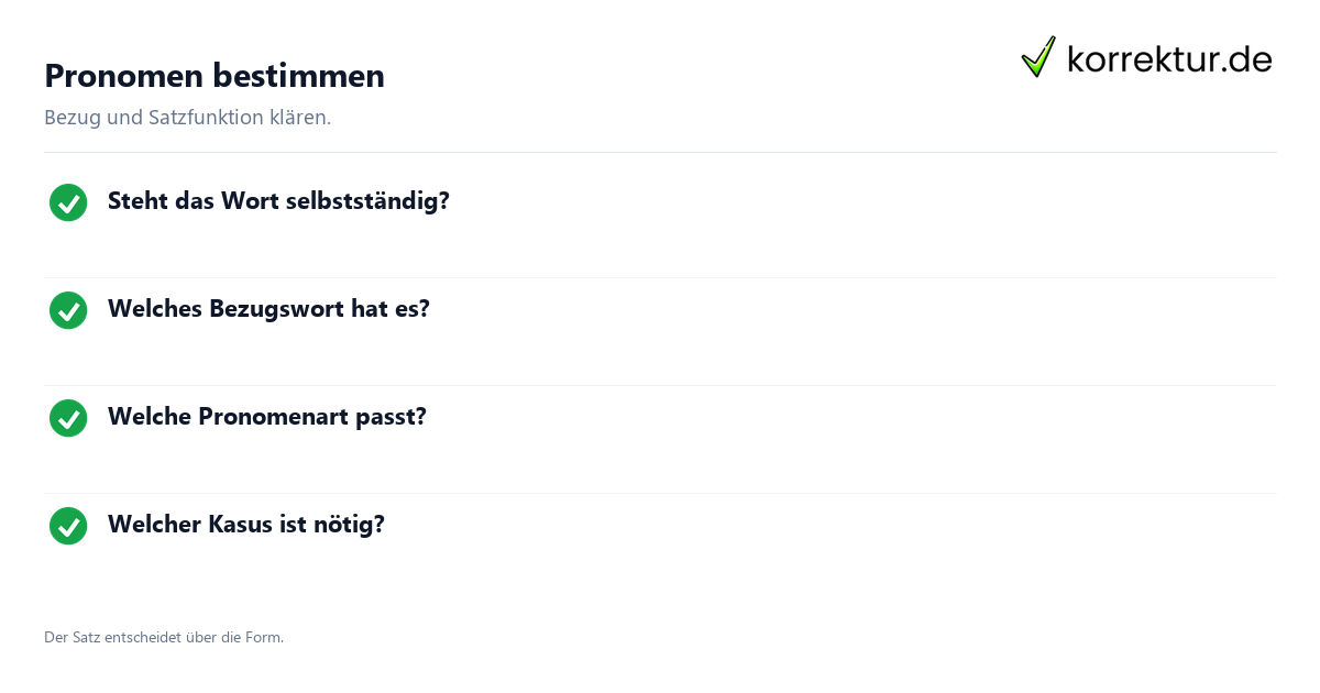 Pronomen bestimmen Pronomen sicher erkennen