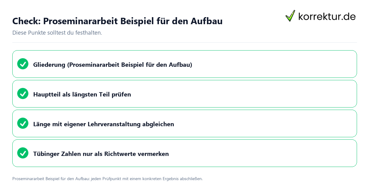 Proseminararbeit Beispiel für den Aufbau mit einer themenspezifischen Checkliste
