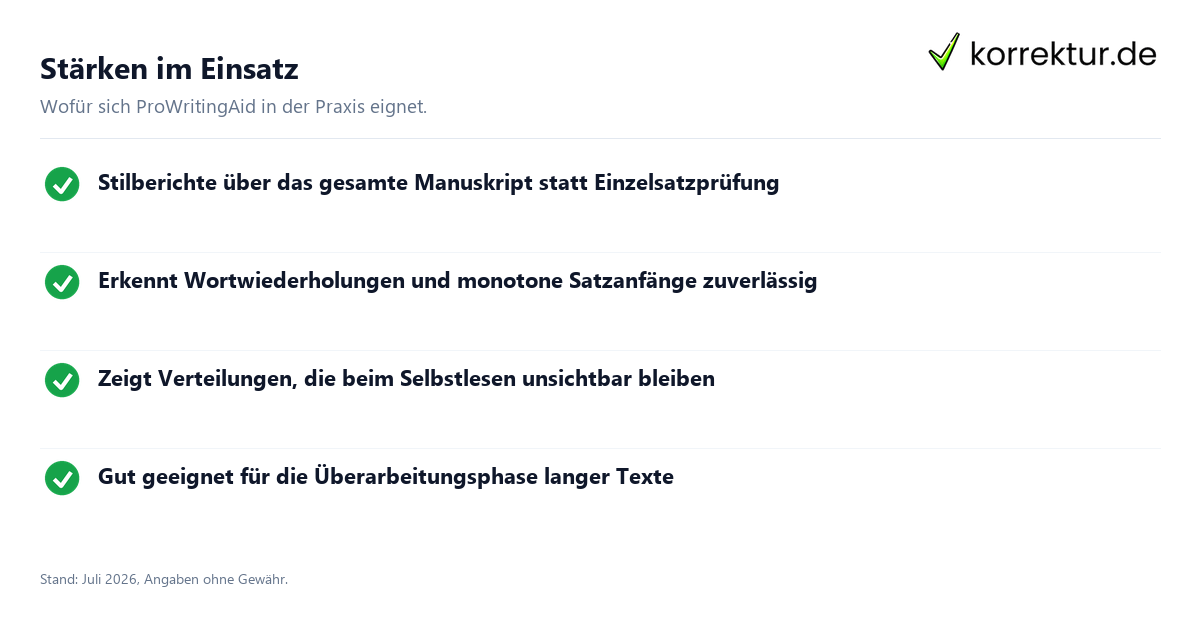 Stärken im Einsatz ProWritingAid im Test für schreibende Autorinnen: Stärken im Überblick