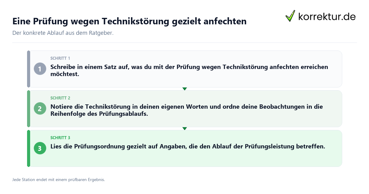 Eine Prüfung wegen Technikstörung gezielt anfechten Konkrete Schritte zu Eine Prüfung wegen Technikstörung gezielt anfechten