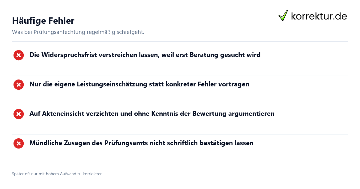 Prüfungsanfechtung im Studium richtig einleiten: häufige Fehler