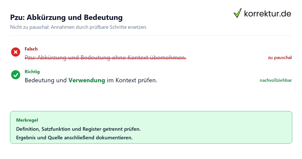 Ungeeignete und belastbare Vorgehensweise bei Pzu: Abkürzung und Bedeutung