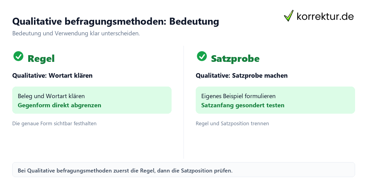 Qualitative befragungsmethoden: Bedeutung und Verwendung Qualitative befragungsmethoden: Bedeutung und Verwendung mit Bedeutung und passender Verwendung im Vergleich