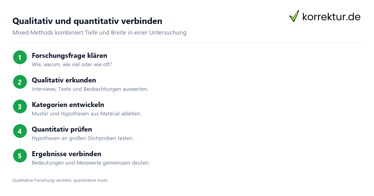 Qualitative und quantitative Ansätze unterscheiden im Mixed-Methods-Design