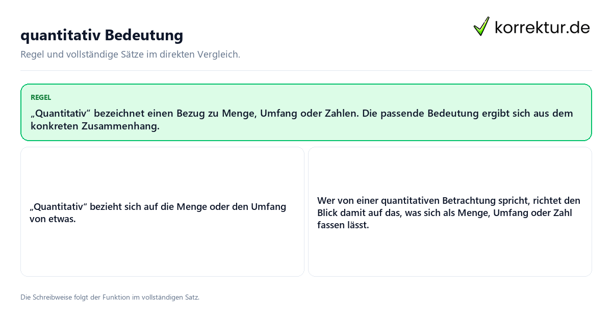 quantitativ Bedeutung Konkrete Regel und vollständige Beispielsätze zu quantitativ Bedeutung