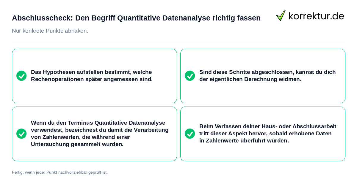 Abschlusscheck: Den Begriff Quantitative Datenanalyse richtig fassen Konkreter Abschlusscheck zu Den Begriff Quantitative Datenanalyse richtig fassen