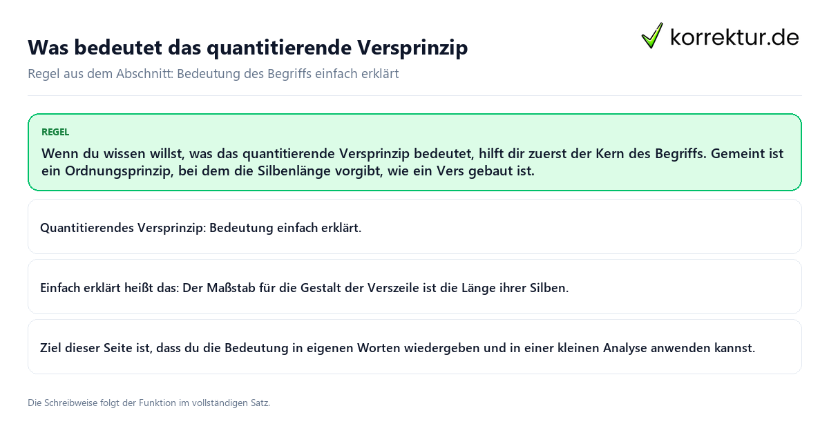 Was bedeutet das quantitierende Versprinzip Konkrete Regel und vollständige Beispielsätze zu Was bedeutet das quantitierende Versprinzip