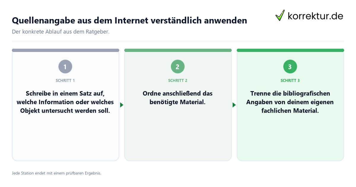 Konkrete Schritte zu Quellenangabe aus dem Internet verständlich anwenden