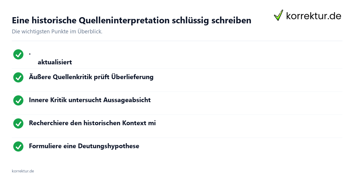 Eine historische Quelleninterpretation schlüssig schreiben: Überblick