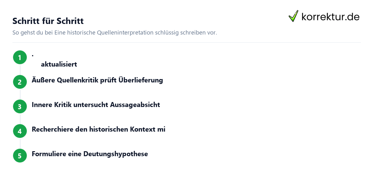Schritt für Schritt Eine historische Quelleninterpretation schlüssig schreiben: Schritte