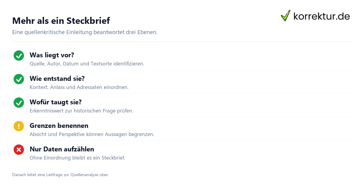 Quellenkritische Einleitung schreiben: Aufbau und Muster für den Quellenwert