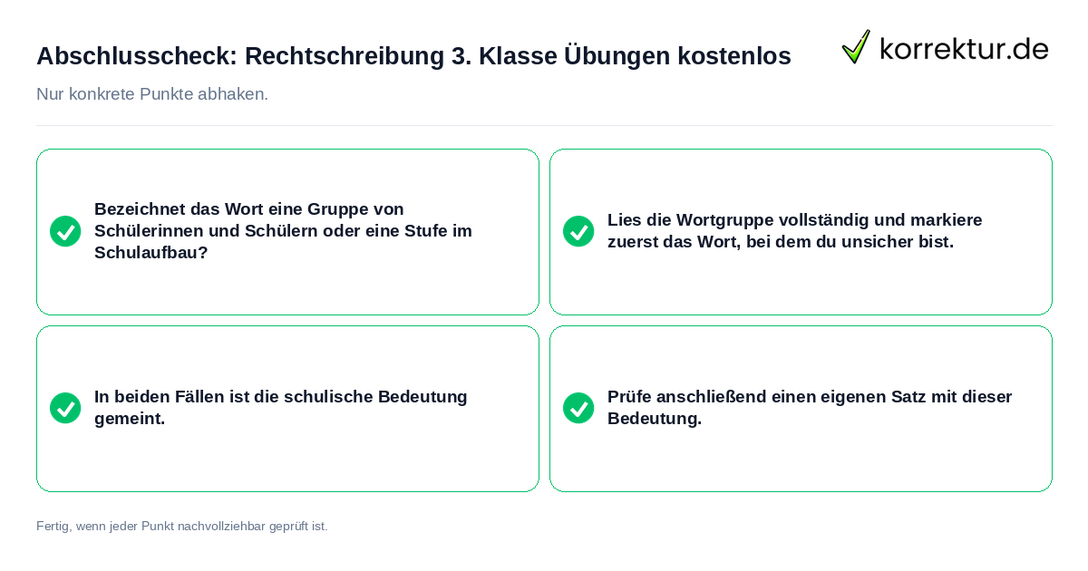 Abschlusscheck: Rechtschreibung 3. Klasse Übungen kostenlos Konkreter Abschlusscheck zu Rechtschreibung 3. Klasse Übungen kostenlos