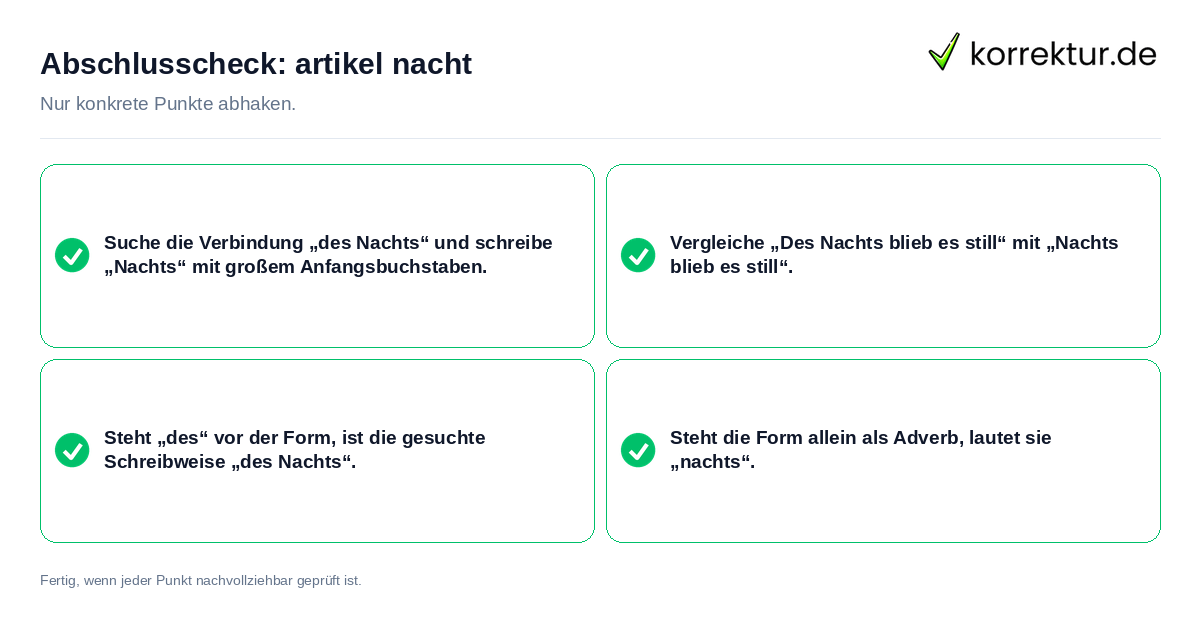 Konkreter Abschlusscheck zu artikel nacht