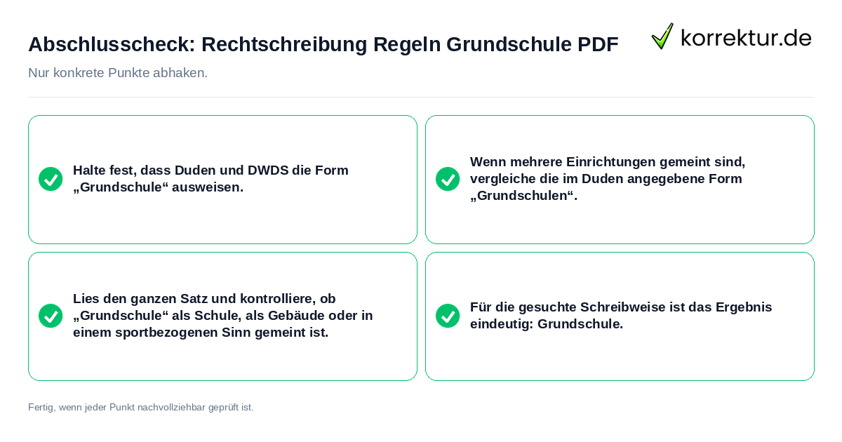 Abschlusscheck: Rechtschreibung Regeln Grundschule PDF Konkreter Abschlusscheck zu Rechtschreibung Regeln Grundschule PDF