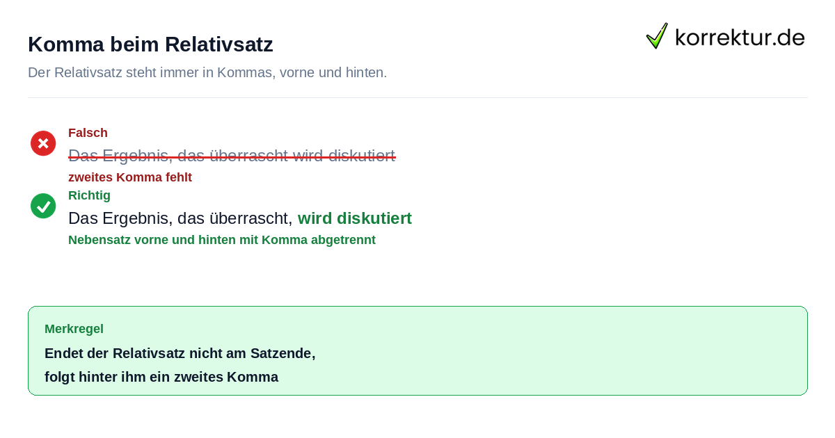 Komma beim Relativsatz Relativsätze und Relativpronomen verwenden: das zweite Komma nicht vergessen