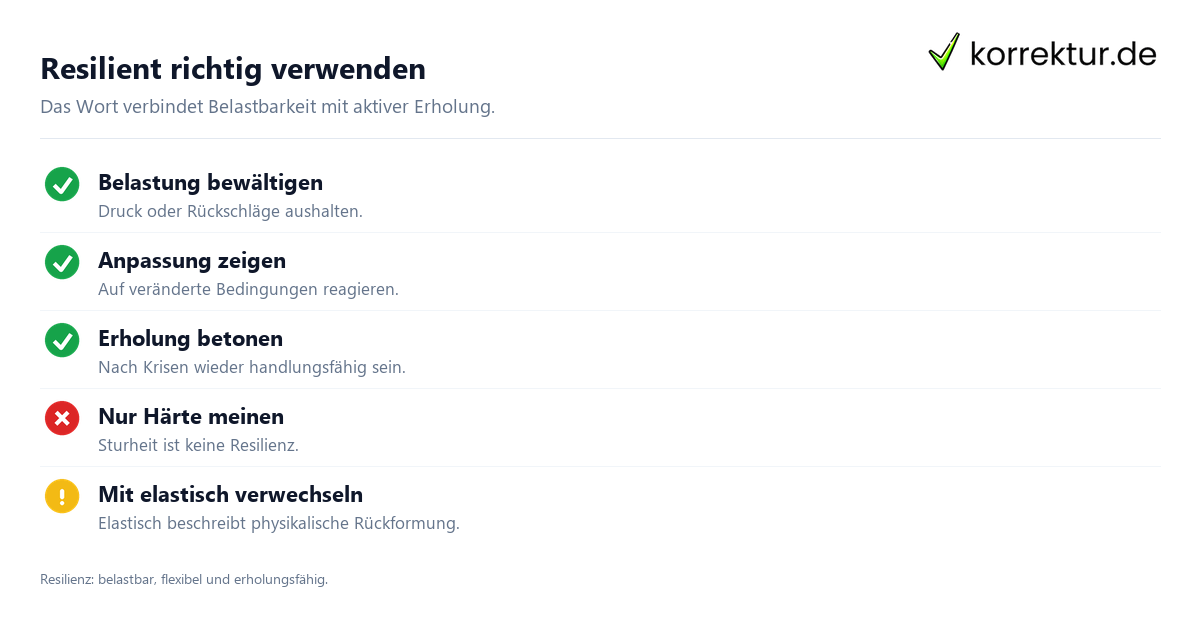 Resilient Bedeutung richtig verwenden mit Beispielen