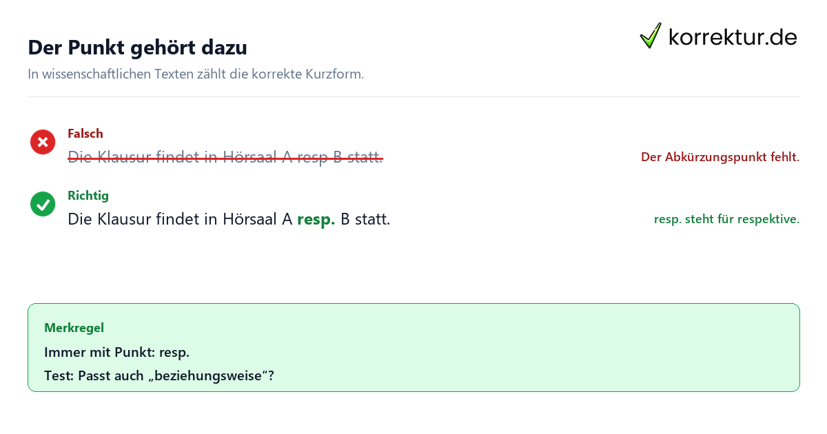 Der Punkt gehört dazu resp Bedeutung: Schreibweise der Abkürzung korrekt anwenden