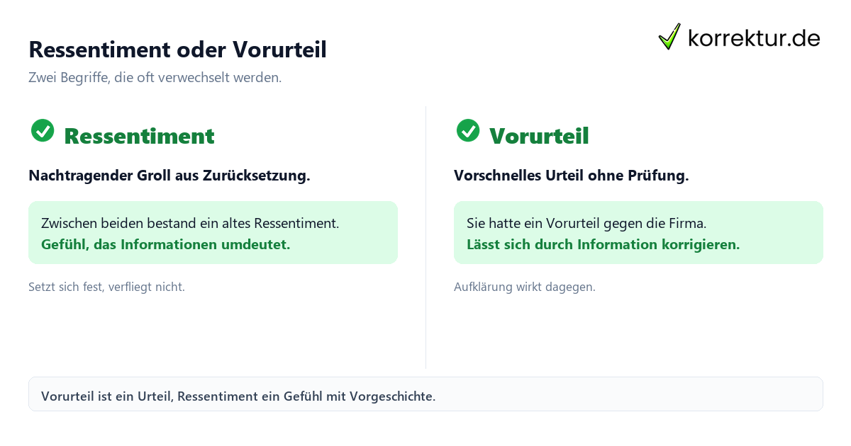 Ressentiment Bedeutung: Abgrenzung zu Vorurteil im Vergleich
