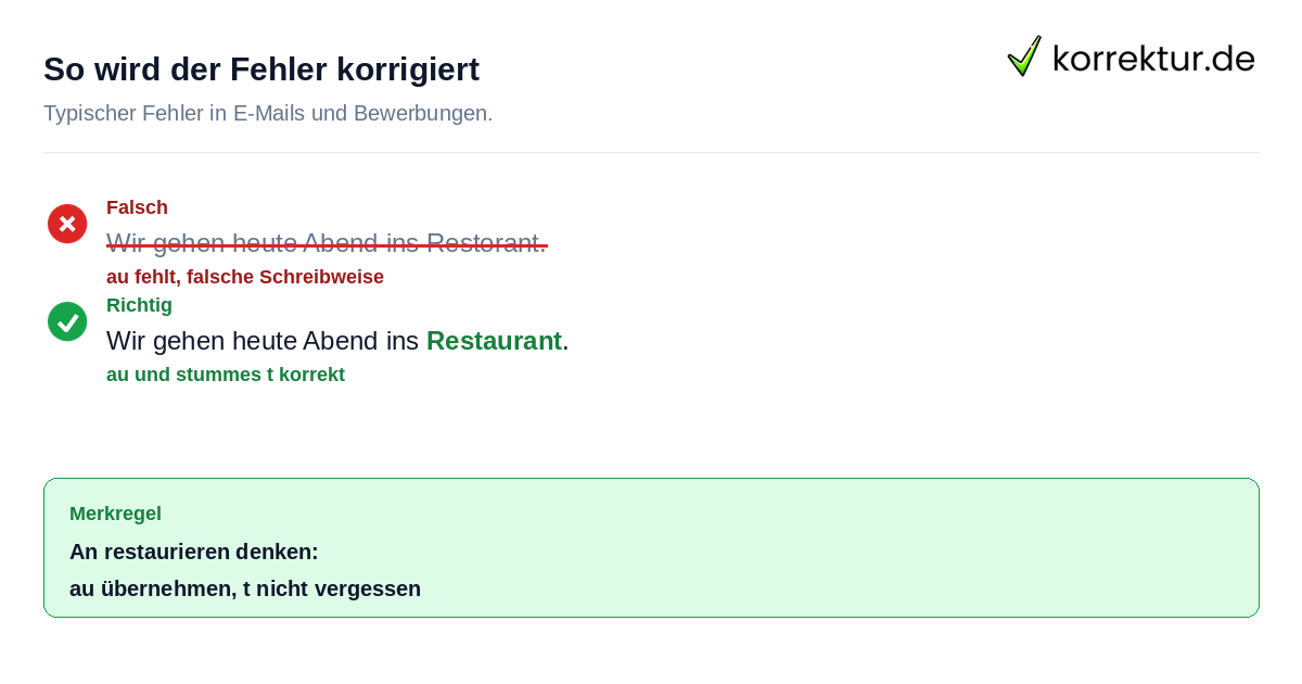 Rotstift Korrektur Restorant zu Restaurant