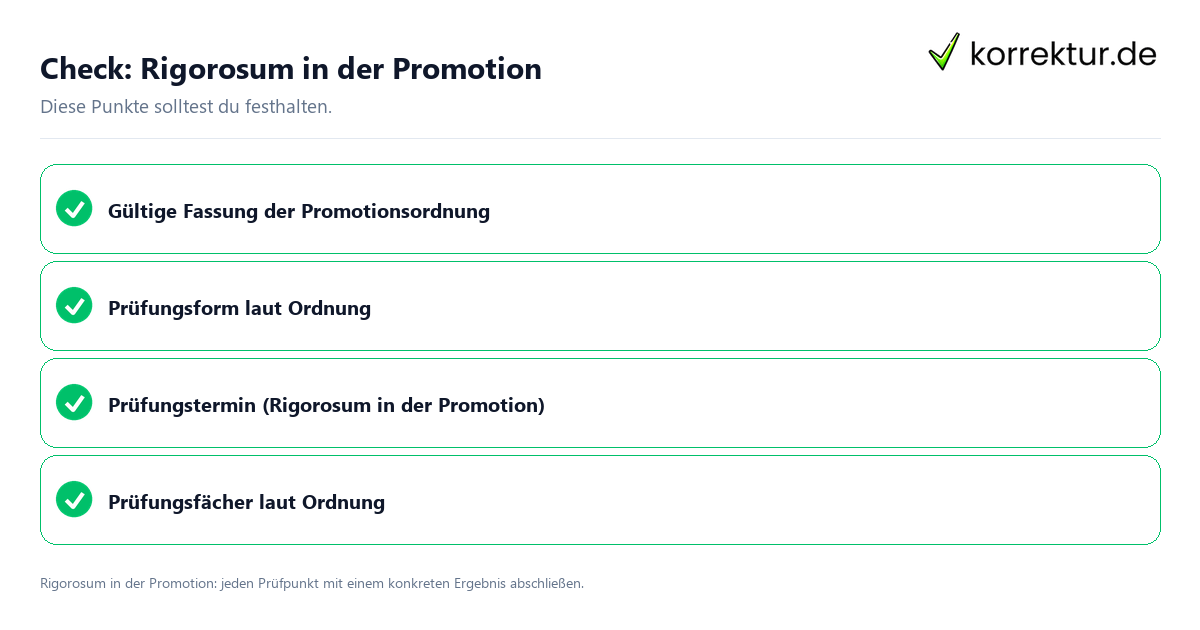 Check: Rigorosum in der Promotion Rigorosum in der Promotion mit einer themenspezifischen Checkliste