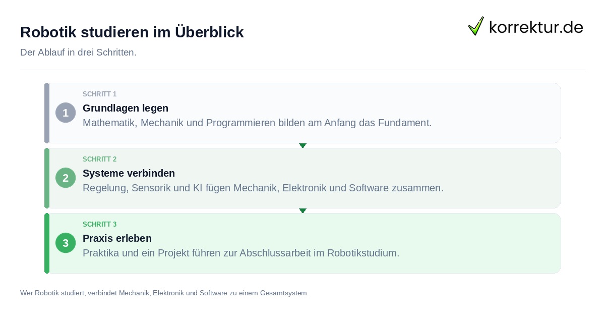 Robotik studieren im Überblick Robotik studieren im Überblick: der Ablauf in drei Schritten