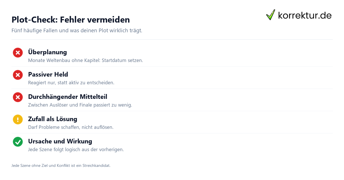 Typische Fehler beim Roman plotten und positive Gegenmaßnahmen
