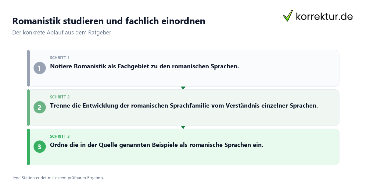 Romanistik studieren und fachlich einordnen Konkrete Schritte zu Romanistik studieren und fachlich einordnen
