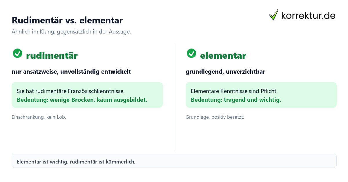 Rudimentär Bedeutung