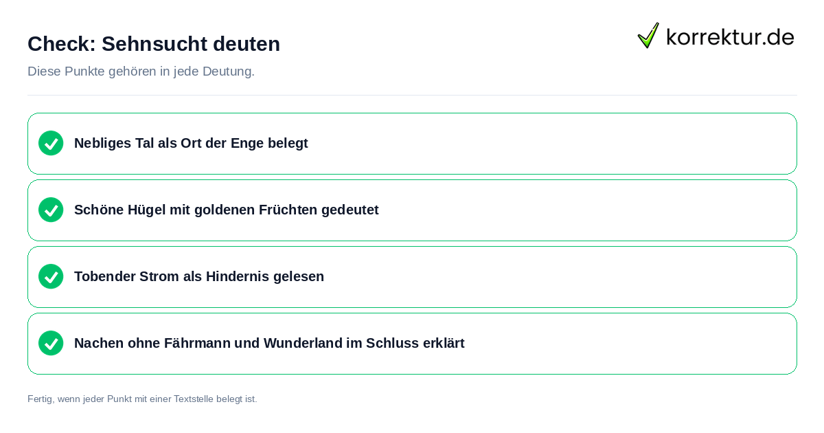 Check: Sehnsucht deuten Sehnsucht deuten: Prüfliste mit vier Punkten