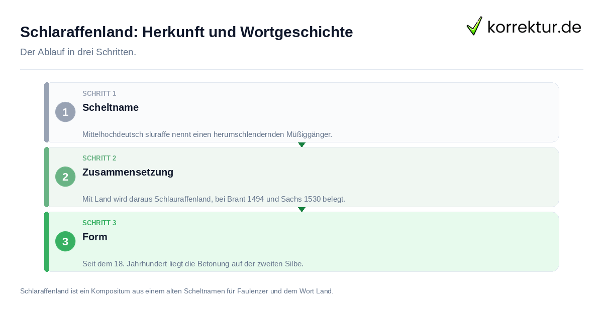 Schlaraffenland: Herkunft und Wortgeschichte Schlaraffenland: Herkunft und Wortgeschichte: der Ablauf in drei Schritten
