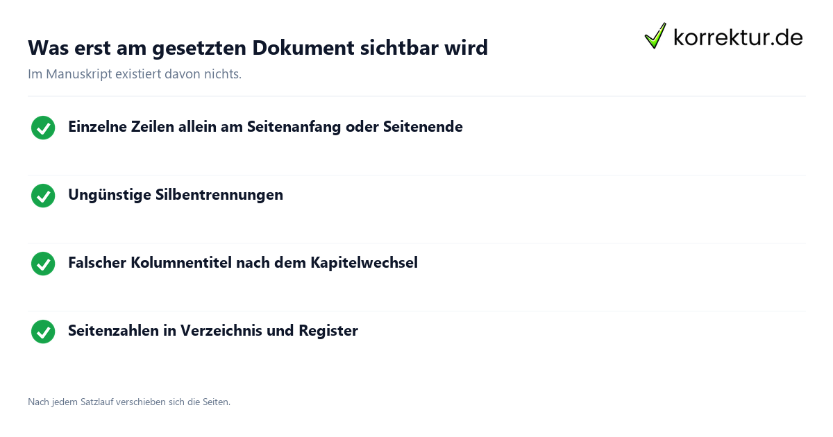 Schlussredaktion: Prüfpunkte an der Fahne
