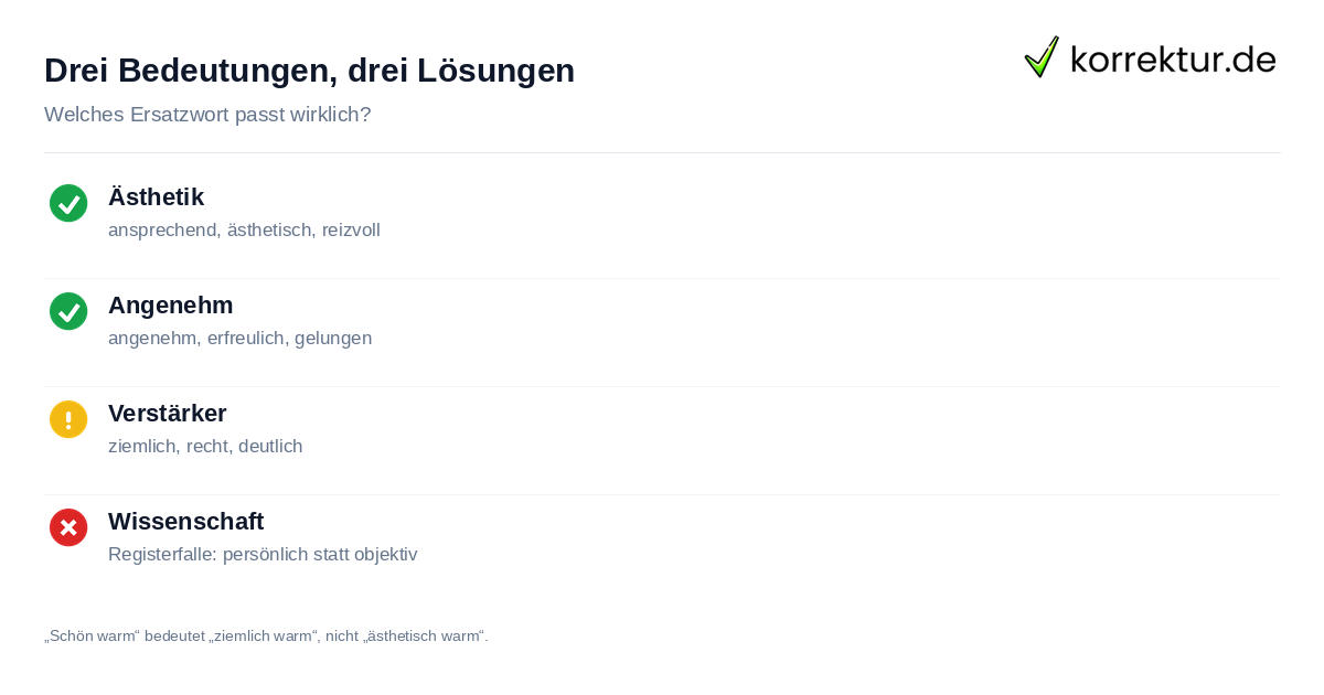 Synonyme für schön: drei Bedeutungen und deren korrektes Register