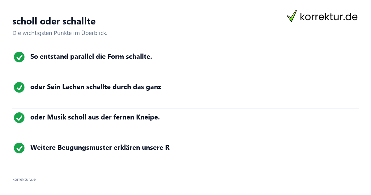 scholl oder schallte scholl oder schallte: Überblick