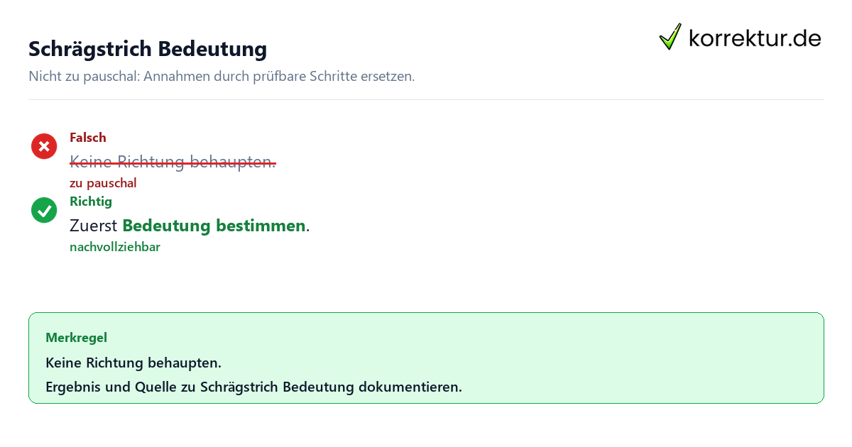 Ungeeignete und belastbare Vorgehensweise bei Schrägstrich Bedeutung