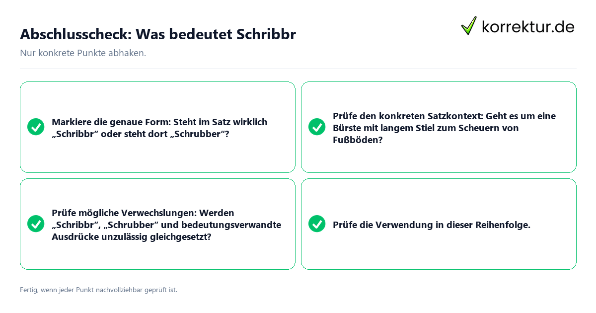 Konkreter Abschlusscheck zu Was bedeutet Schribbr