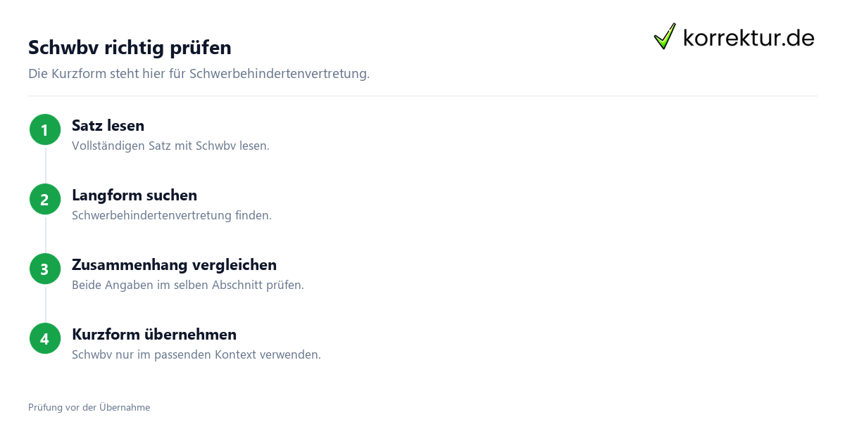 Schwbv richtig prüfen Was bedeutet die Abkürzung Schwbv? Prüfung der Bedeutung