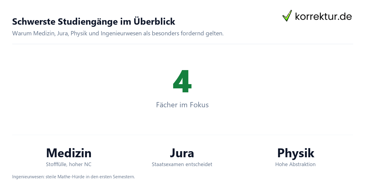 Schwerste Studiengänge im Überblick Schwerste Studiengaenge: Fakten zu Abbruchquoten und Zulassung