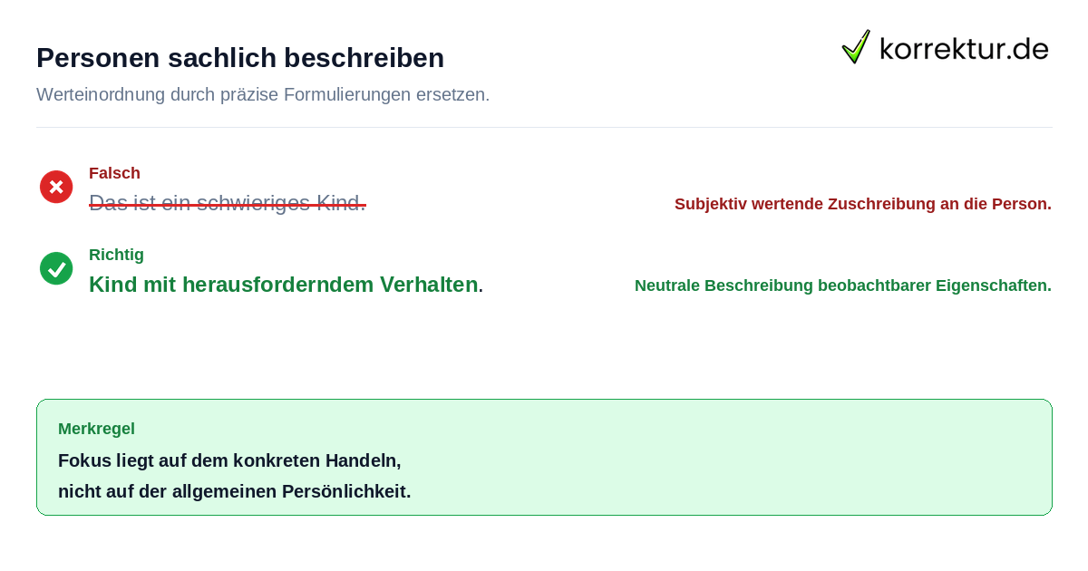 Richtige Unterscheidung zwischen schwer und schwierig bei Personen