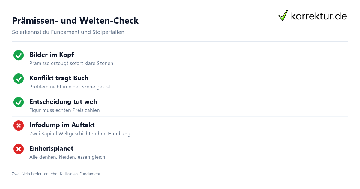 Prämissen- und Welten-Check Science-Fiction schreiben: Prüfliste für Prämisse und Weltenbau