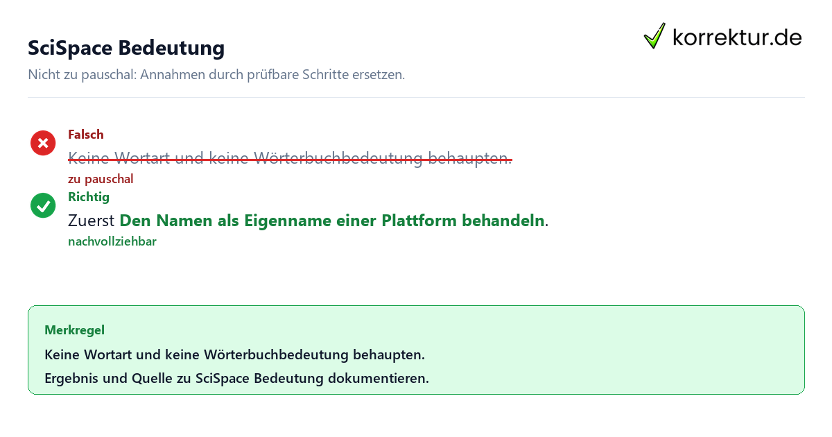SciSpace Bedeutung Ungeeignete und belastbare Vorgehensweise bei SciSpace Bedeutung
