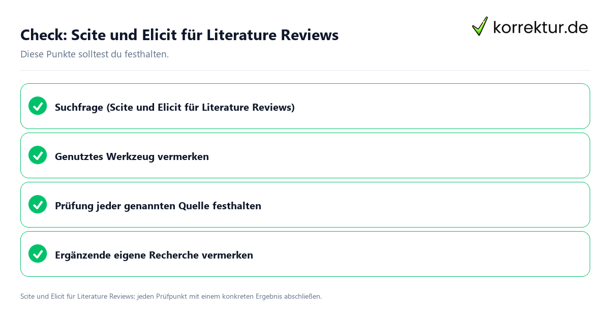 Check: Scite und Elicit für Literature Reviews Scite und Elicit für Literature Reviews mit einer themenspezifischen Checkliste