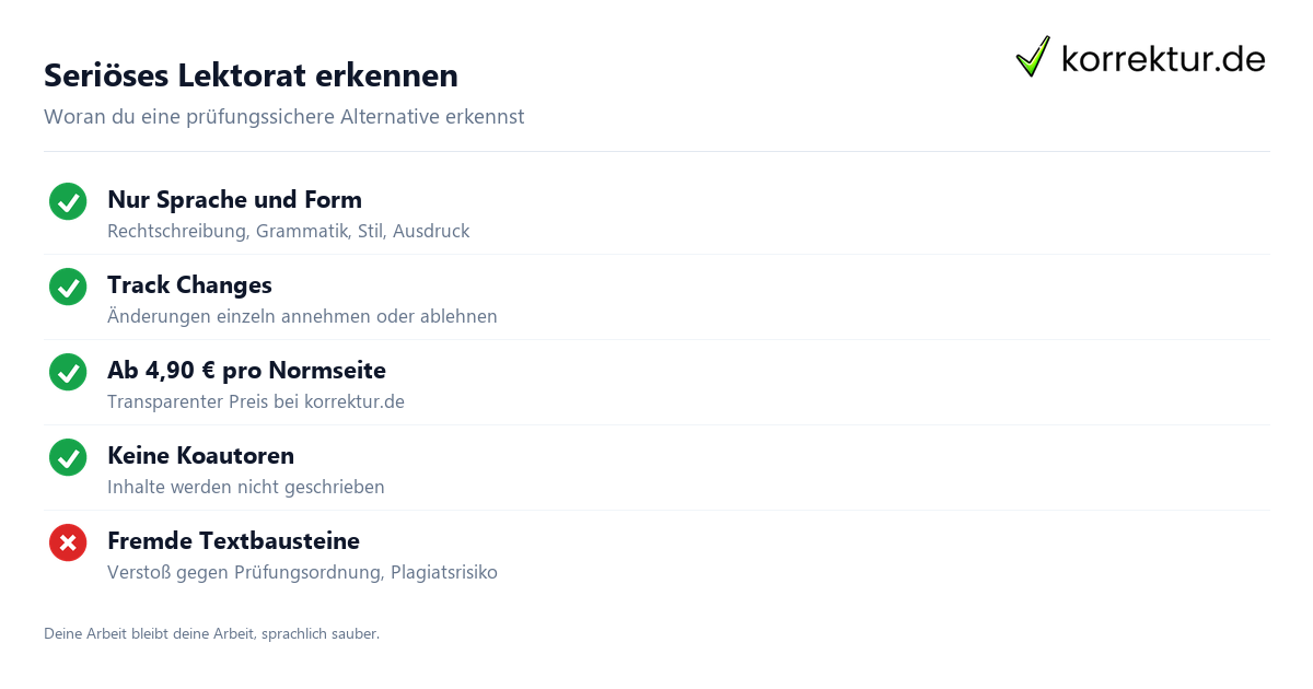 Seriöses Lektorat statt Ghostwriting: Scribbr und Gothesis im Vergleich mit korrektur.de