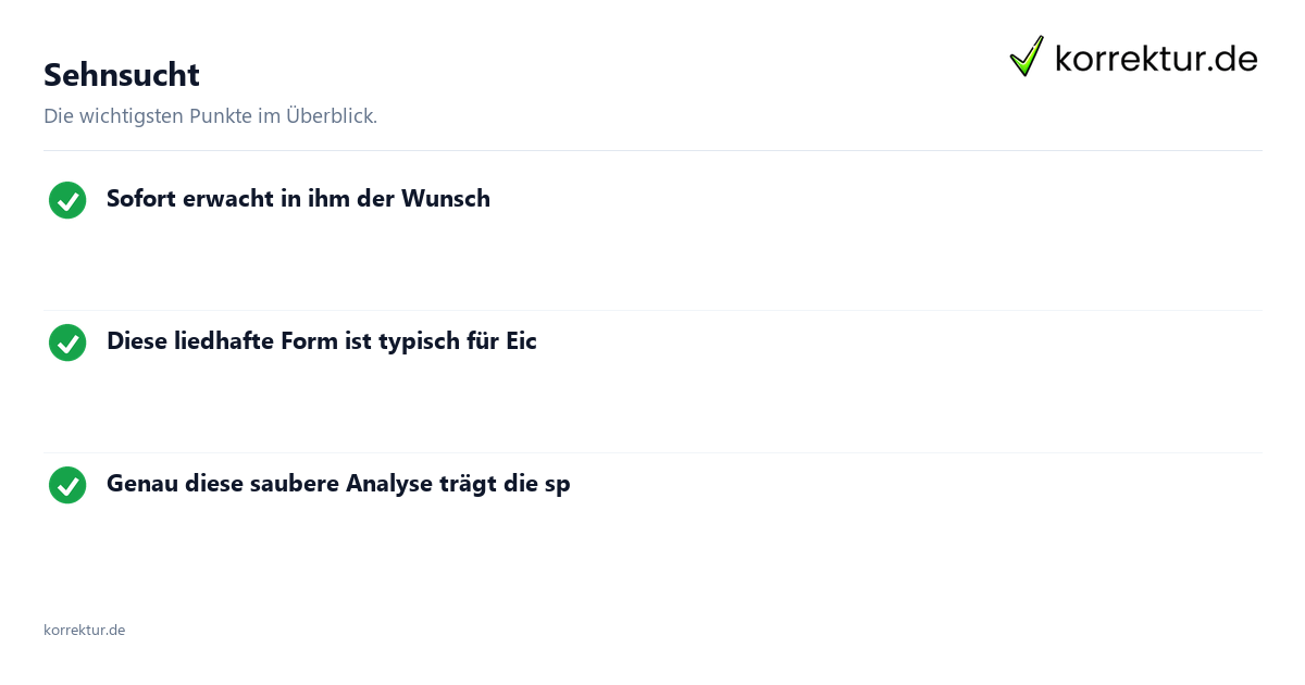 Sehnsucht Sehnsucht: Überblick