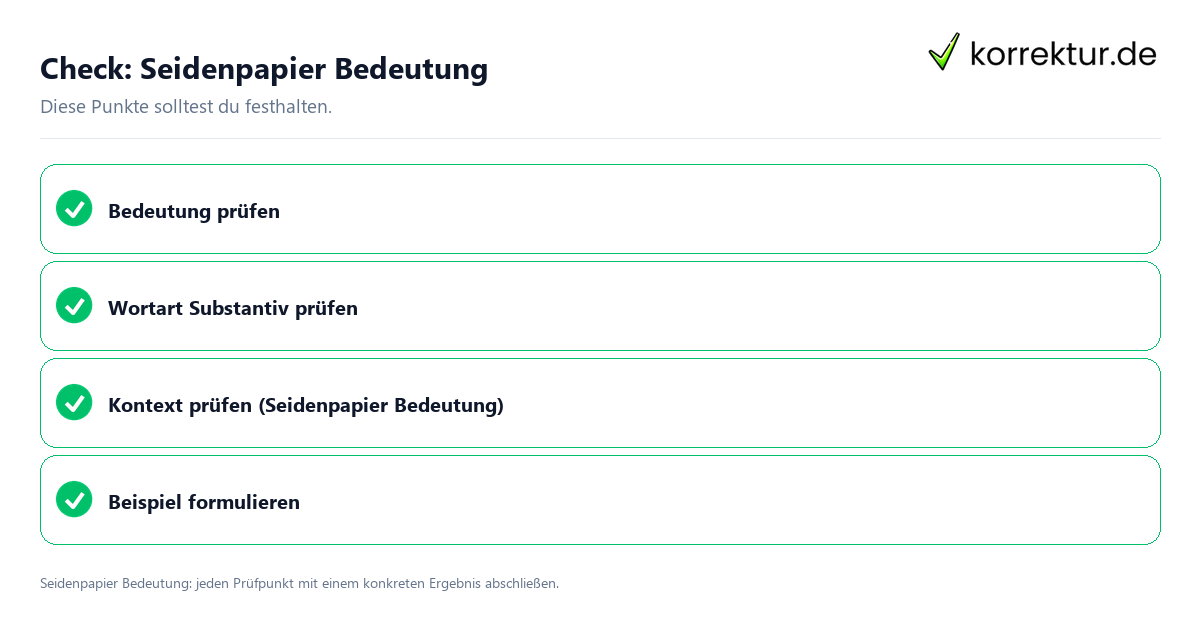 Check: Seidenpapier Bedeutung Seidenpapier Bedeutung mit einer themenspezifischen Checkliste