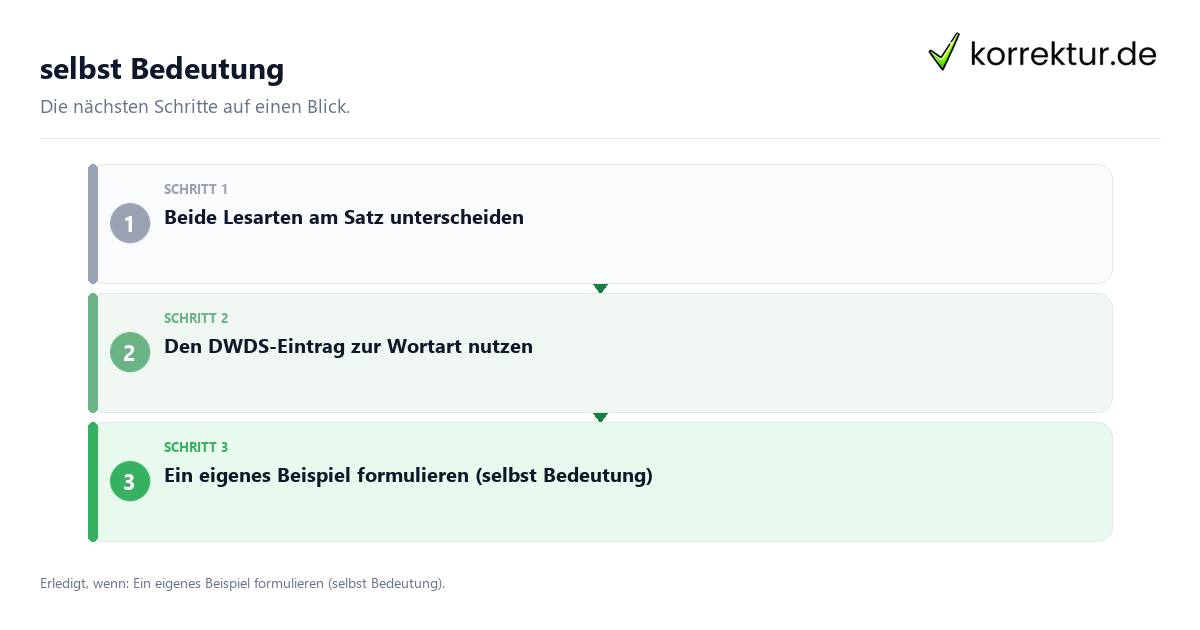 Selbst Bedeutung mit einem Ablauf aus Prüfung, Kontakt und Dokumentation